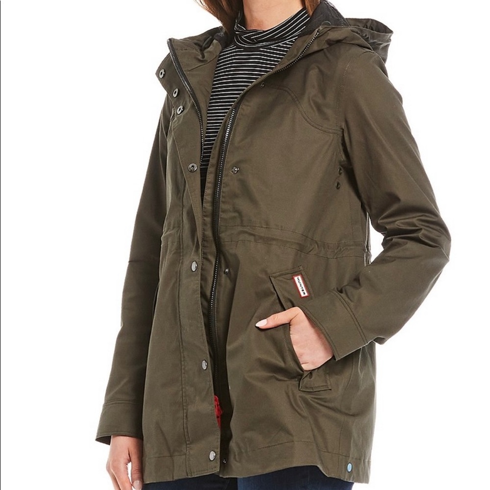 NWT Hunter Original Cotton Smock Water Resistant Long Sleeve Hooded Rain Jacket